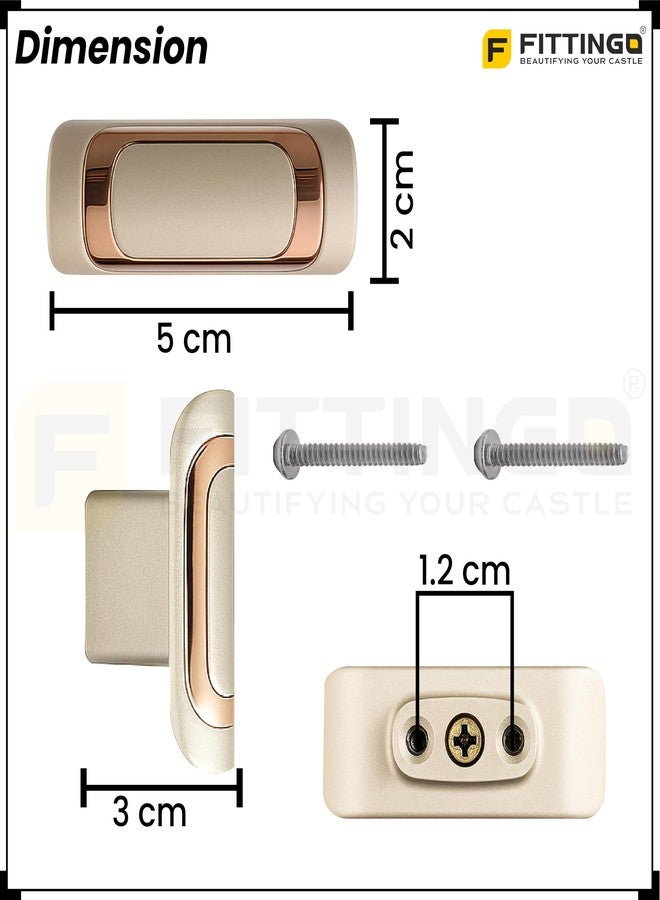 Fittingo Drawer Knob/Door Knob/Drawer Handles/Knob for Drawer/Home Furniture & Interior Decor/Zinc Alloy (White Pearl/G.Brown) Pack of 3 - Image 2